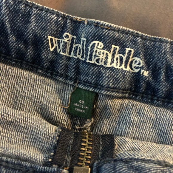 Wild Fable Two Tone Circle Zip Denim Mini Skirt - Picture 6 of 6